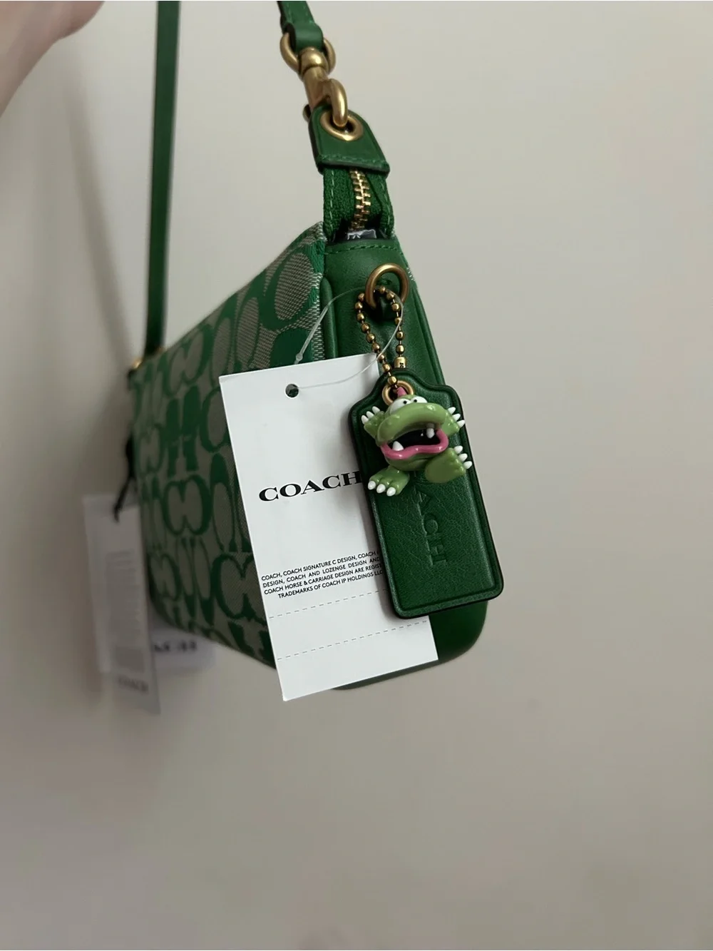 Coach Brain Dead green plaza in signature jacquard